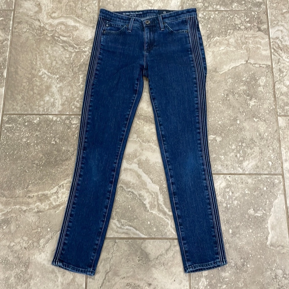 Adriano Goldschmied The Prima Ankle Pintucked Cigarette Ankle Jeans Sz 25R‎